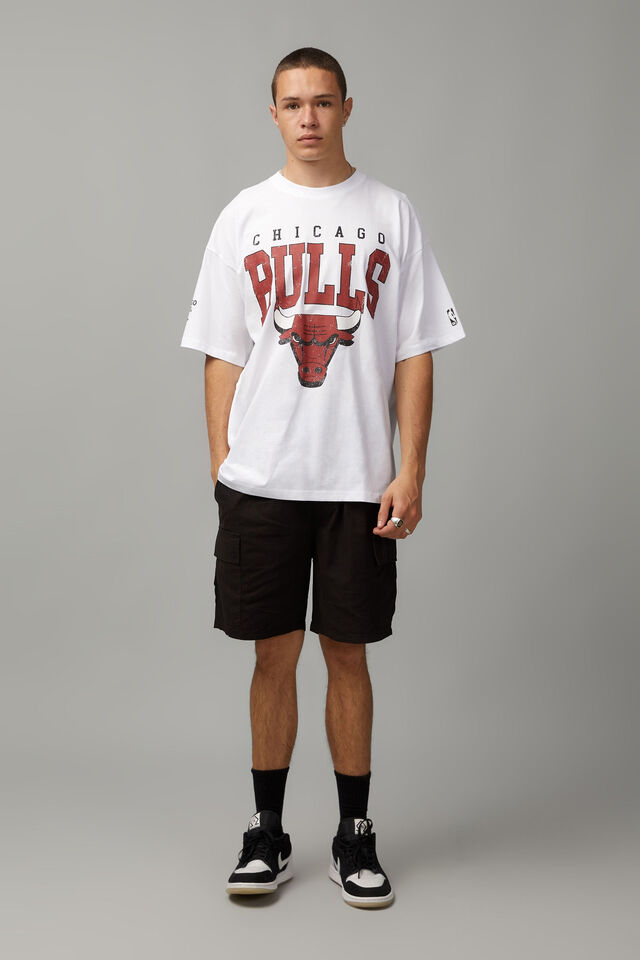 Oversized Nba T Shirt, LCN NBA WHITE/BULLS LARGE LOGO