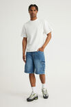 Half Half Cargo Denim Short, TIDAL BLUE - example image 2