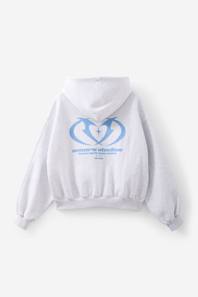 Chloe Hoodie, SILVER MARLE/AMORE