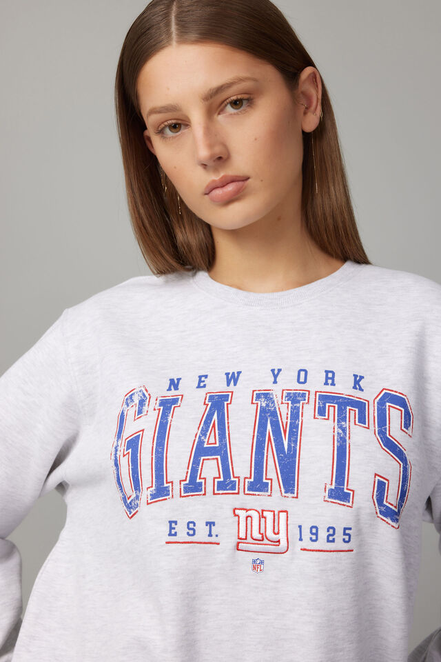 Lcn Nfl Graphic Crew Sweater, LCN NFL GREY MARLE/GIANTS