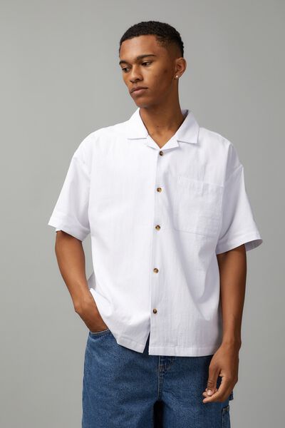 Textured Street Shirt, WHITE
