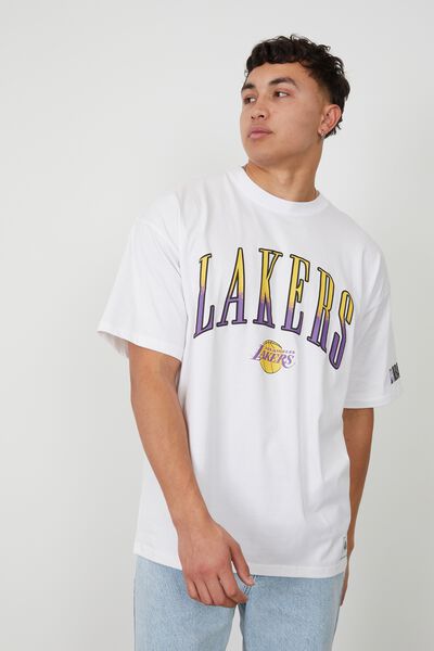 Oversized Nba T Shirt, LCN NBA WHITE/LAKERS SERIF