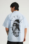 Attack On Titans Short Sleeve Shirt, LCN ATTACK TITANS BLUE W ARTWORK - example image 3