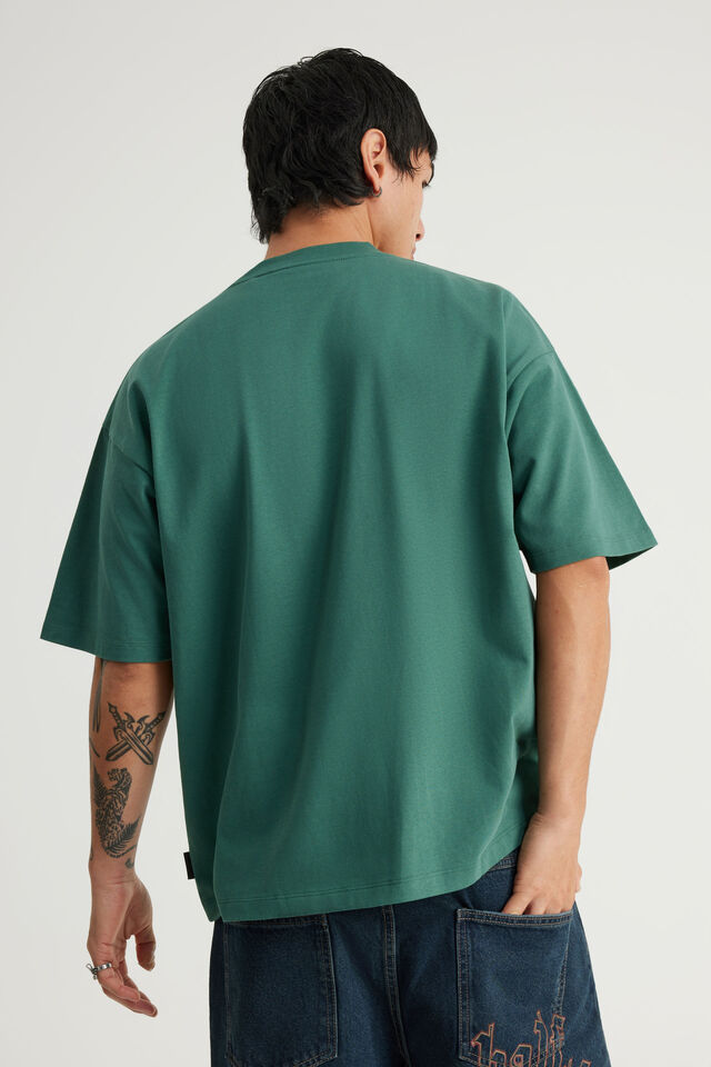 Authentics Heavy Weight Box Fit Tshirt, EVERGREEN