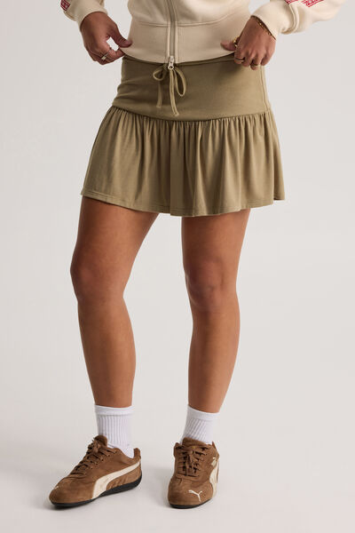 Florence Frill Skirt, OLIVE