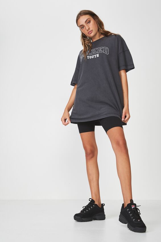 Washed Graphic T Shirt, BLACK_DAZED
