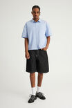 Authentics Baggy Denim Short, CRISP BLACK/WHITE STITCH - example image 1