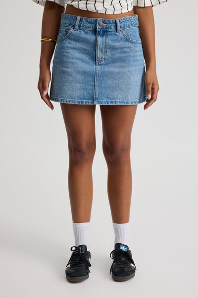 The Everyday Denim Skirt, TEXAS BLUE