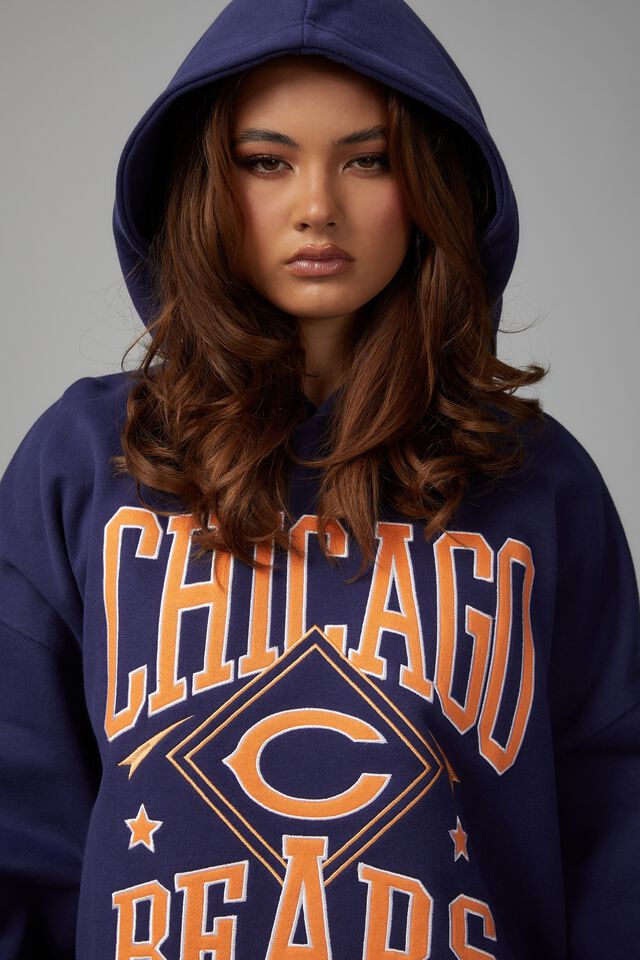 Lcn Nfl Slouchy Hoodie, LCN NFL WASHED NAVY/CHICAGO BEARS