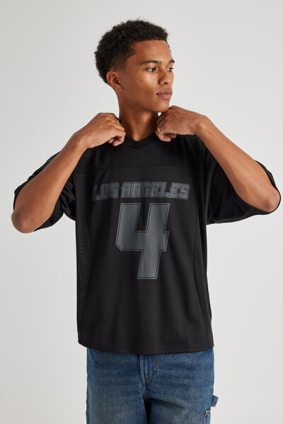 Half Half Panelled Jersey, BLACK/SLATE