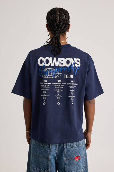 Dallas Cowboys Heavy Weight Box Fit Tshirt, LCN NFL COWBOYS MIDNIGHT BLUE/CHAMPIONS TOUR