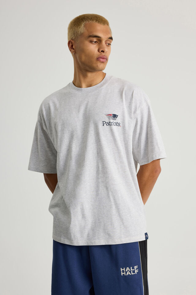 Box Fit Nfl Tshirt, LCN NFL SILVER MARLE/PATRIOTS Y2K