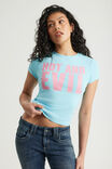 Fitted Graphic Tee, LAGUNA BLUE/HOT & EVIL - example image 1