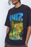 Oversized Music Merch T Shirt, LCN WMG WASHED BLACK/WIZ SMOKE
