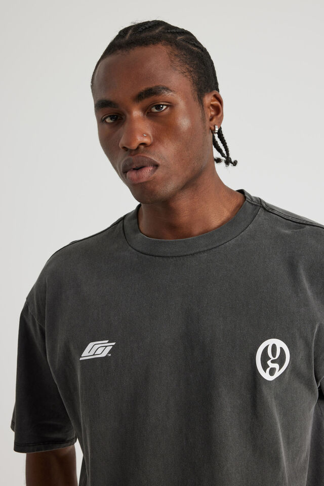 Open Gallery Box Fit Tshirt, OG WASHED BLACK/IDEAS DEPT