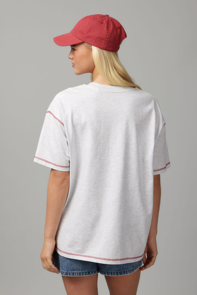 Baggy Graphic Tee, SILVER MARLE/USA ATHLETICS