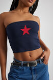 Longline Graphic Bandeau, NAVY BLAZER/STAR - alternate image 4