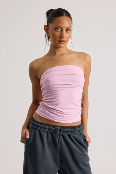 Leni Longline Gathered Bandeau, PINK LADY