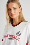 V Neck Sports Jersey, WHITE/NATIONALE - alternate image 4