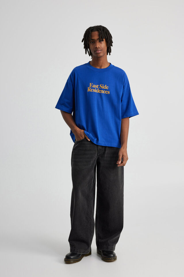 Boxy Cropped Graphic Tshirt, HH CORPORATE BLUE/EAST SIDE