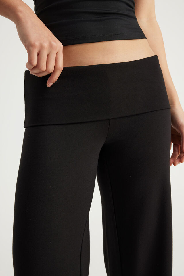 Roll Waistband Pant, BLACK