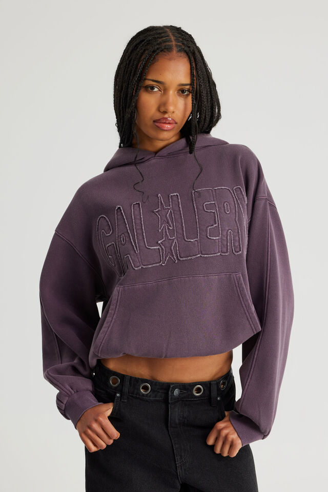 Open Gallery Boxy Hoodie, OG WASHED WINTER PLUM/GALLERY STAR