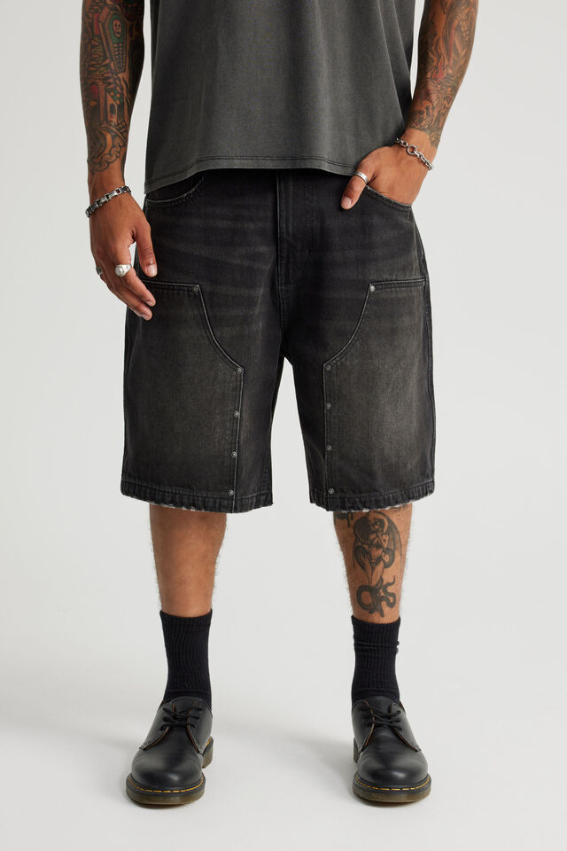 Notion Relaxed Baggy Denim Short, ASTRO BLACK/CARPENTER