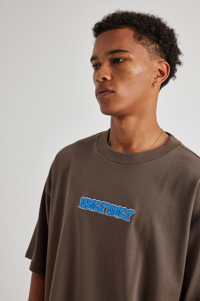 Half Half Heavyweight Box Fit Graphic Tshirt, HH CEDAR/BUBBLE GRAFFITI