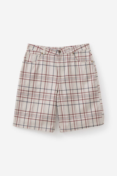 Half Half El Grande Denim Short, PRINTED CHECK