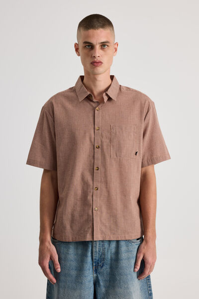 Short Sleeve Shirt, HH TERRACOTTA MICRO CHECK