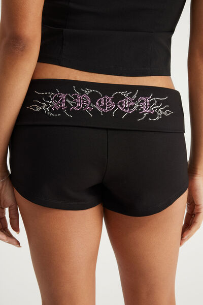 Raya Pull On Short, BLACK/ICED OUT ANGEL
