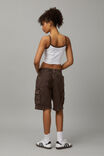Marley Denim Cargo Jort, WASHED CHOCOLATE - alternate image 3