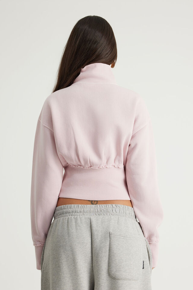 Funnel Neck Zip Through, OG WASHED PINK DUST/ OG SPORT