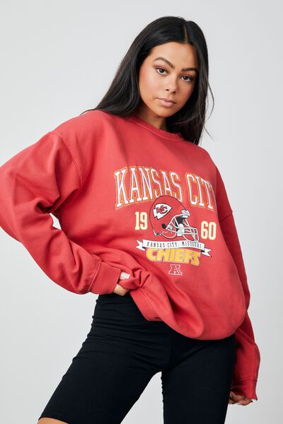 Lcn Nfl Oversized Graphic Crew, LCN NFL WASHED RED BERRY/KANSAS CITY