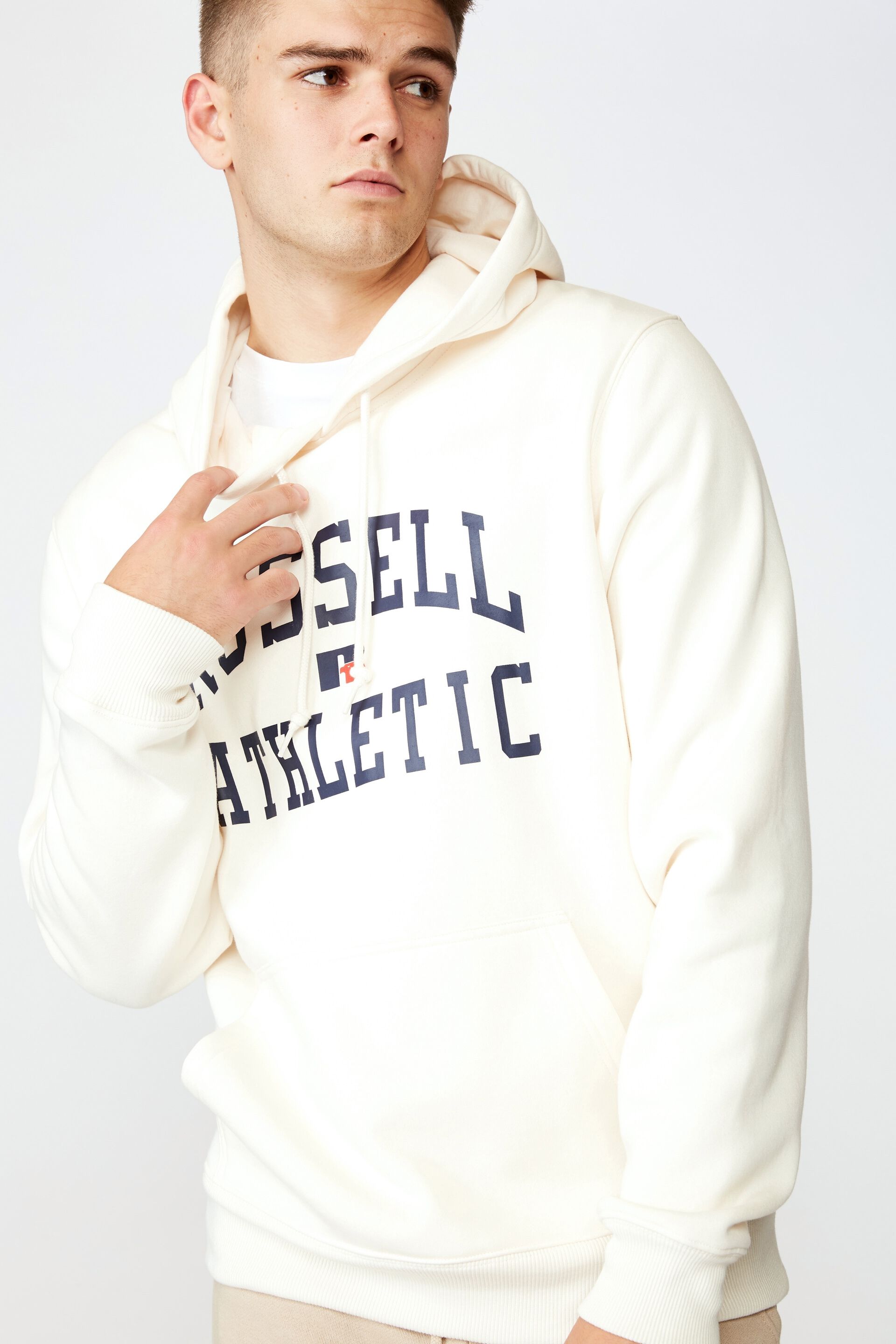 russell athletic white sweatshirt