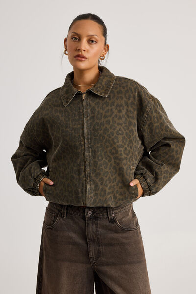 Jordie Workwear Jacket, WASHED LEOPARD