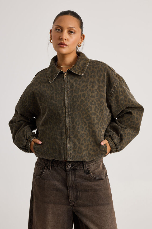 Jordie Workwear Jacket, WASHED LEOPARD