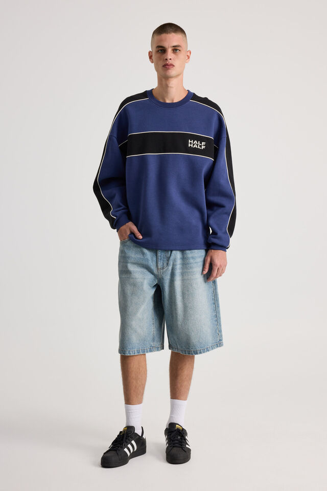 Half Half Sports Crew, HH AIR FORCE BLUE/SPORT SPLICE