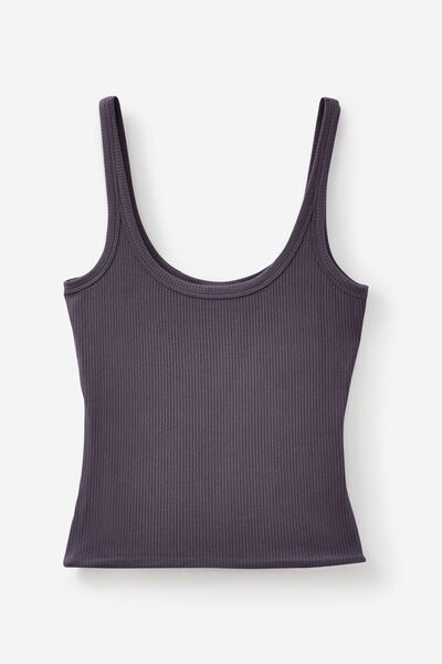 Authentics Scoop Neck Tank, IRON GREY