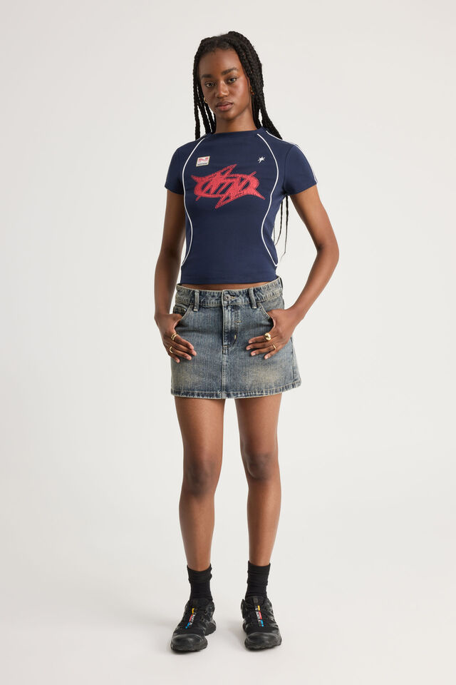 Fitted Graphic Tee, NAVY BLAZER PIPING/NOTION