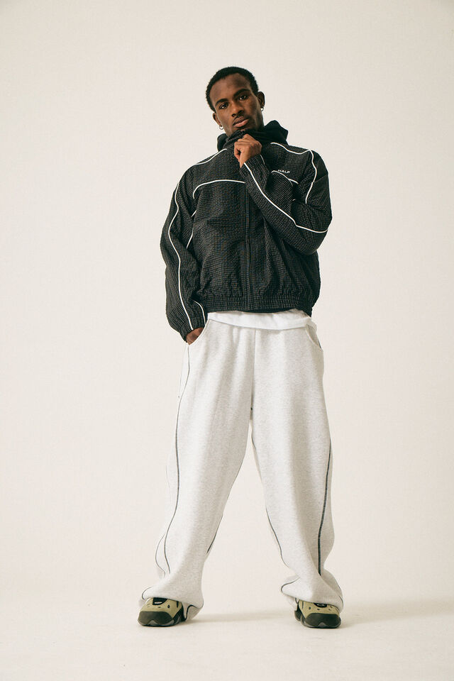 Baggy Trackpant, OG SILVER MARLE/TAPING