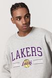 NBA LA Lakers Oversized Crew, LCN NBA GREY MARLE/LAKERS COLLEGIATE