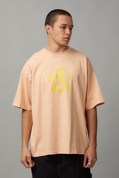 Heavy Weight Box Fit Graphic Tshirt, PEACH/FORTUNE