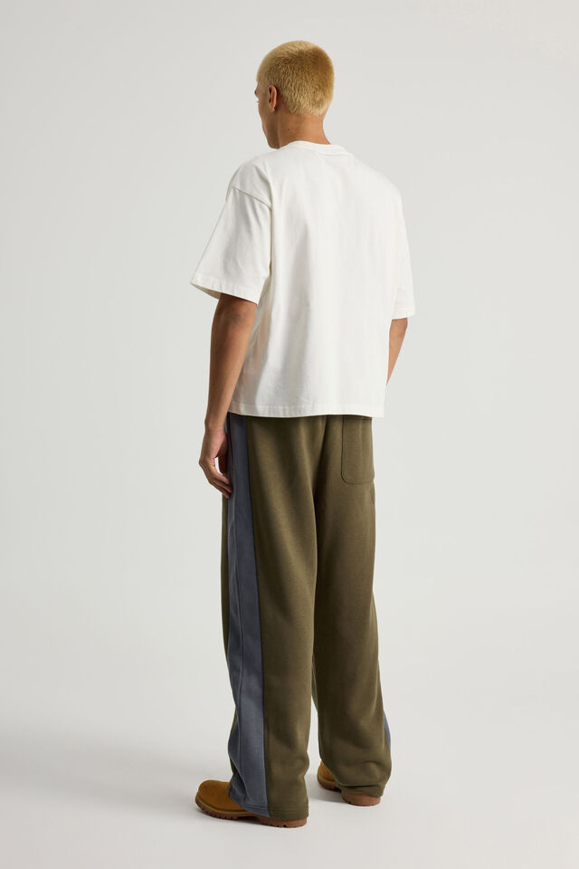 Half Half Baggy Trackpant, HH DEEP KHAKI/SPORT SPLICE