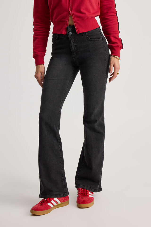 Stretch Bootleg Jean, WASHED BLACK