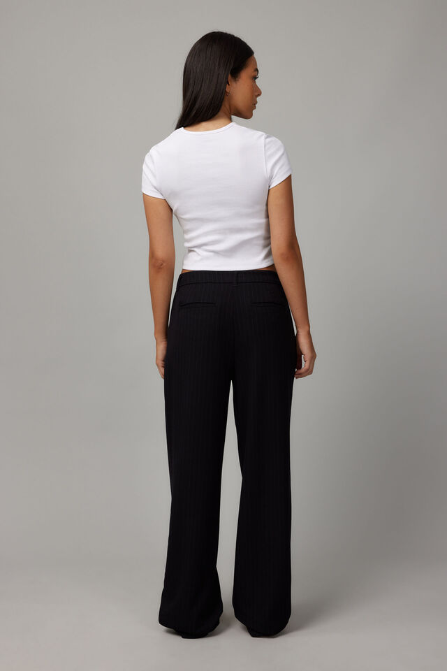 Tess Trouser Pant, BLACK PINSTRIPE
