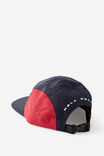 Half Half Nylon 4 Panel Cap, NAVY RED WHITE TRI STAR LOGO - alternate image 2