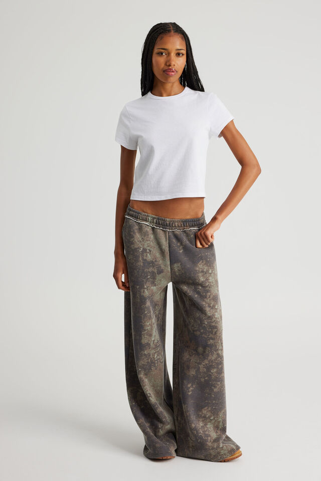 Classic Wide Leg Trackpant, NTN WASHED ABSTRACT DYE CAMO/RAW