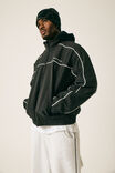 Half Half Zip Through Jacket, BLACK GRID CHECK - alternate image 2