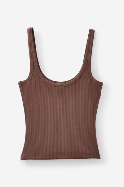 Authentics Scoop Neck Tank, MUD